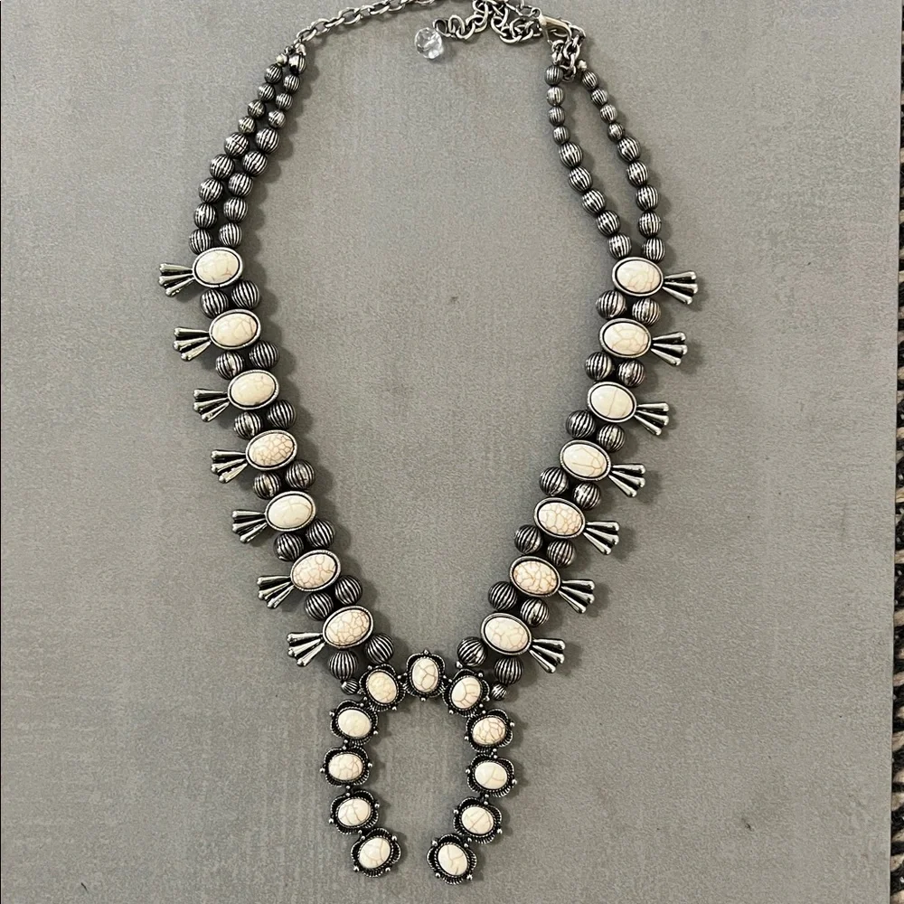 Silver and Turquoise Necklace Set - Picture 2 of 4